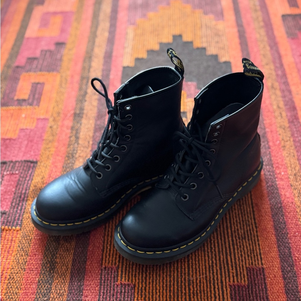 Dr. Martens Black Boots with Yellow Accents